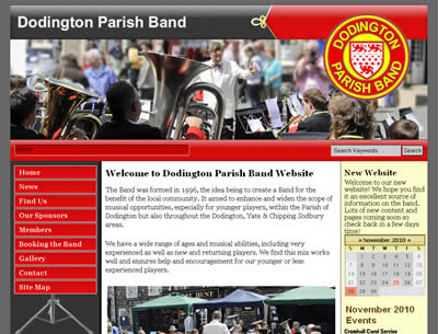 picture of band website