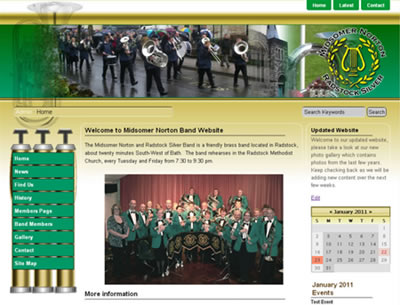 picture of band website