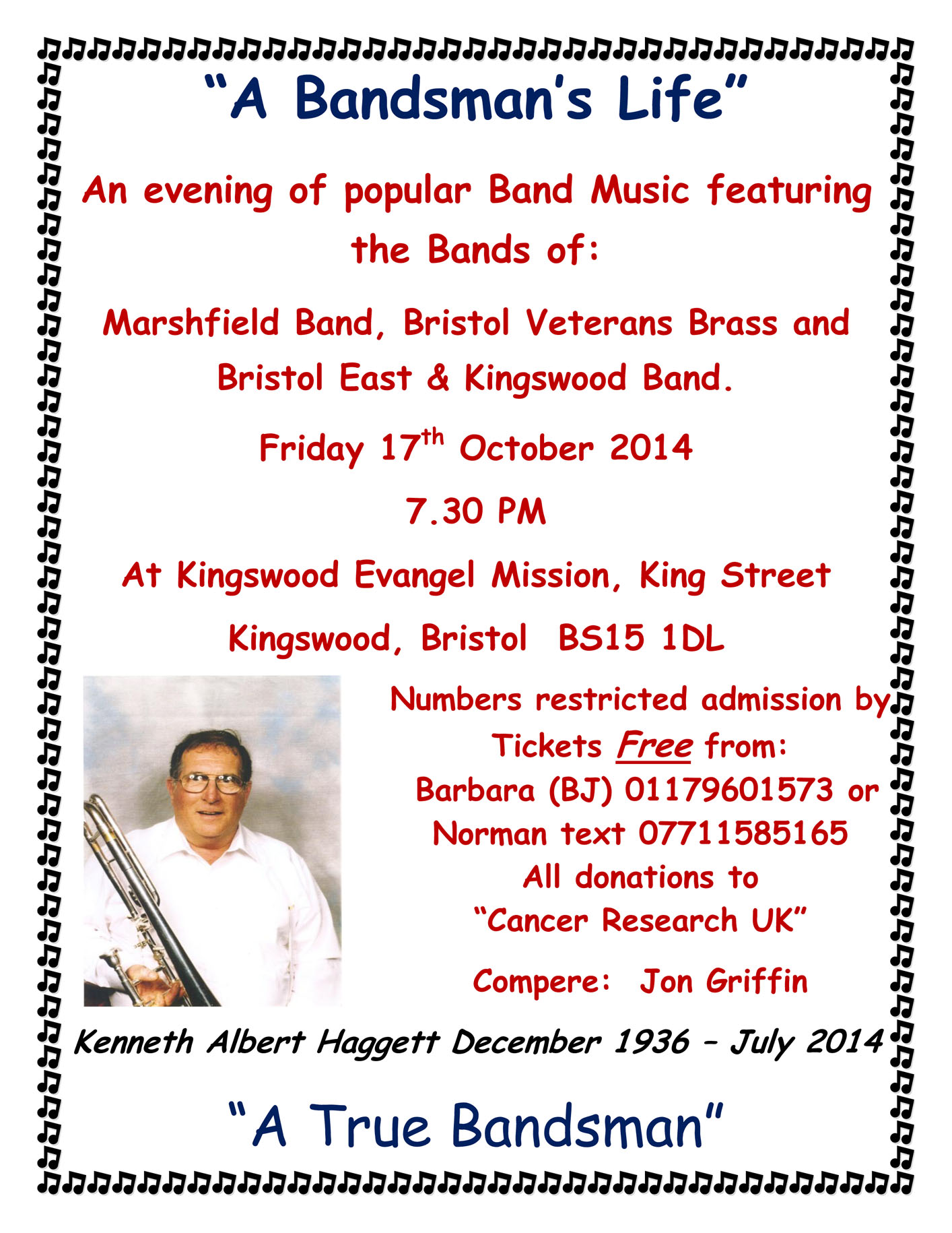 Ken haggett poster for concert